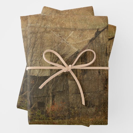 Barn Grunge Texture Sepia  Land Rustic Inpakpapier Vel (In situ)