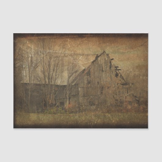 Barn Grunge Texture Sepia  Land Rustic Tissuepapier (Voorkant)