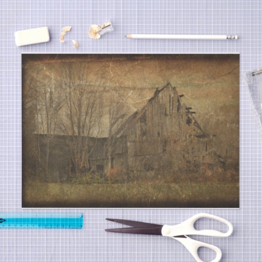 Barn Grunge Texture Sepia  Land Rustic Tissuepapier (Craft)