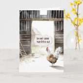 Barn Haantje 84ste Verjaardag Humor Kaart (Gele Bloem)