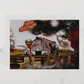 *~* Barn Hay Goblin Spooky Ghost HALLOWEEN CARD (Voorkant / Achterkant)