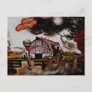 *~* Barn Hay Goblin Spooky Ghost HALLOWEEN Unique  Briefkaart