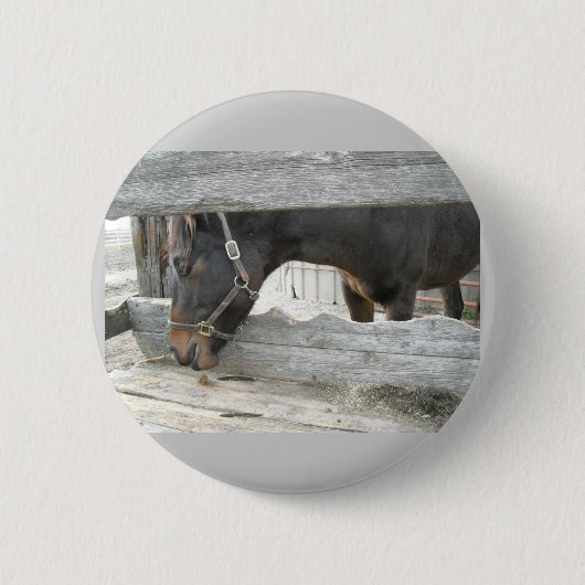 Barn Horse Humor Ronde Button 5,7 Cm (Voorkant)