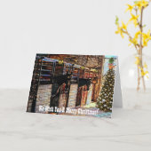 Barn Horse Kerstfeestdag Kaart (Gele Bloem)