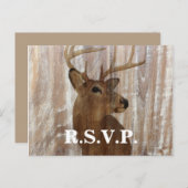 Barn hout herten jacht is over bruiloft RSVP Uitnodiging Briefkaart (Voorkant / Achterkant)
