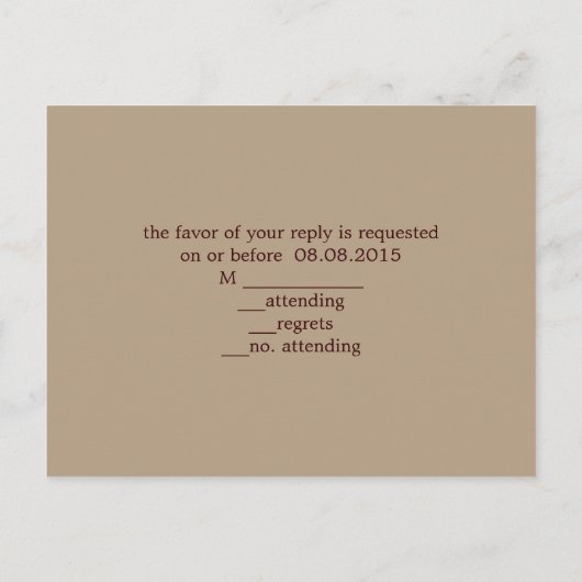 Barn hout herten jacht is over bruiloft RSVP Uitnodiging Briefkaart (Achterkant)