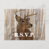 Barn hout herten jacht is over bruiloft RSVP Uitnodiging Briefkaart (Voorkant)