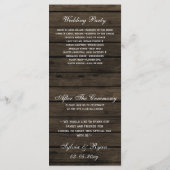 Barn hout poinsettias metselaar pot bruiloft progr programmakaart (Achterkant)