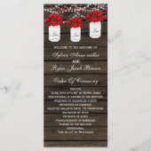 Barn hout poinsettias metselaar pot bruiloft progr programmakaart (Voorkant)