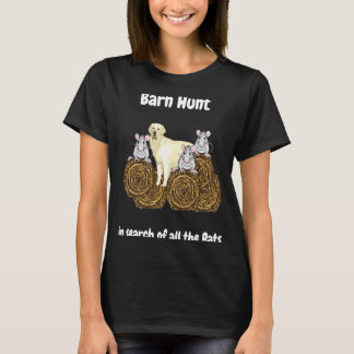 Barn Hunt in zoekratten met Engelse Cream Golde T-shirt