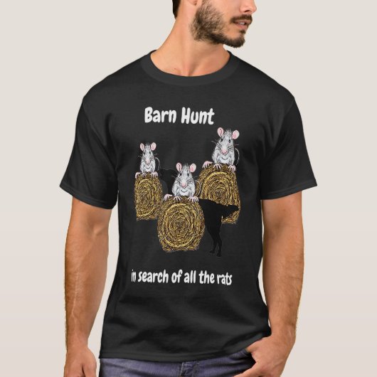 Barn Hunt  search of rats with Flat coated Retriev T-shirt (Voorkant)