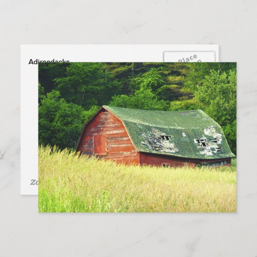  Barn in de Adirondacks, N. J. Briefkaart (Voorkant / Achterkant)