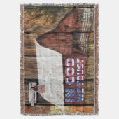 Barn In God We Trust Amerikaanse vlag Deken (Voorkant Verticaal)