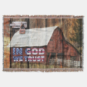 Barn In God We Trust Amerikaanse vlag Deken