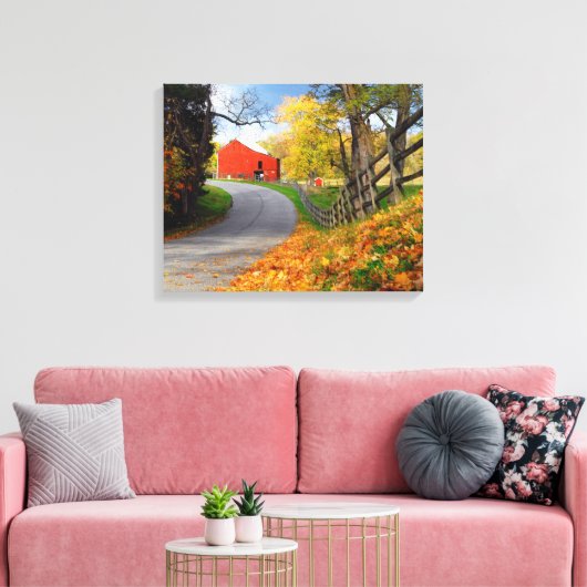 Barn in Herfst Canvas Afdruk (Insitu (Woonkamer))