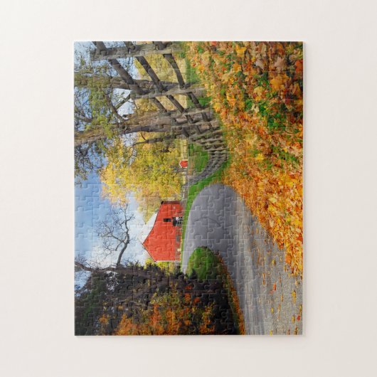 Barn in Herfst Legpuzzel (Verticaal)