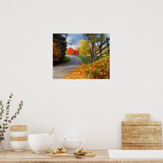 Barn in Herfst Poster (Keuken)