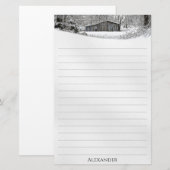 Barn in het Schilderachtig Afbeelding op het vers Briefpapier (Voorkant / Achterkant)