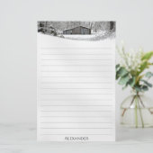 Barn in het Schilderachtig Afbeelding op het vers Briefpapier (Staand voorkant)