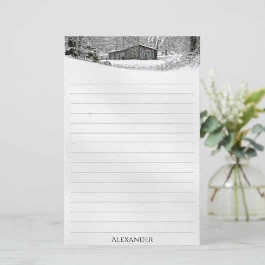 Barn in het Schilderachtig Afbeelding op het vers Briefpapier (Staand voorkant)