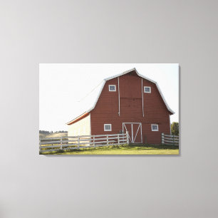 Barn in landschap canvas afdruk