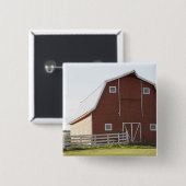 Barn in landschap vierkante button 5,1 cm (Voorkant /achterkant)