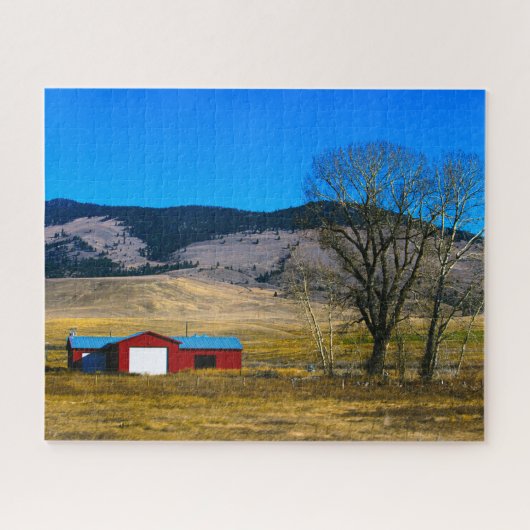 Barn in Montana, USA Sky Rustic Photography Jigzaa Legpuzzel (Horizontaal)