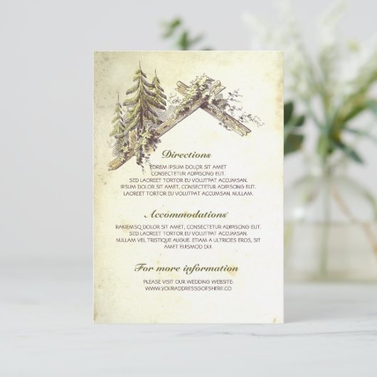 Barn in the Wood Wedding Details Kaart (Staand voorkant)