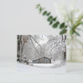 Barn in verse sneeuw - Plattelandscentrale Briefkaart (Staand voorkant)
