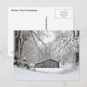 Barn in verse sneeuw - Plattelandscentrale Briefkaart (Voorkant / Achterkant)