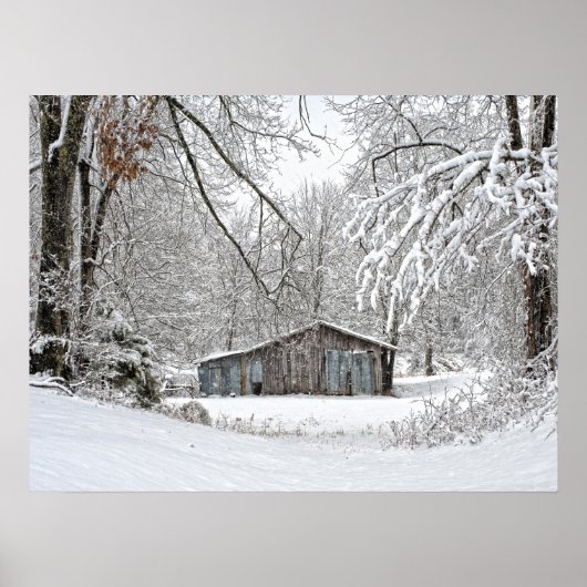 Barn in verse sneeuw - Plattelandscentrale Poster (Voorkant)