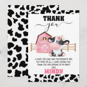 Barn Koe Afdrukdag geboortedag bedankt Kaart (Voorkant / Achterkant)