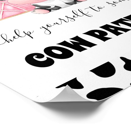 Barn Koe Afdrukdatum geboortedag Poster (Hoek)