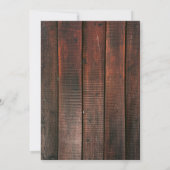 Barn Lace Rustic Wood String Light Country Wedding Kaart (Achterkant)