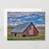 Barn met Amerikaanse vlag | Colfax, Washington Briefkaart (Voorkant / Achterkant)