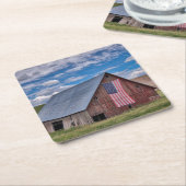 Barn met Amerikaanse vlag | Colfax, Washington Kartonnen Onderzetters (Schuin)