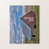 Barn met Amerikaanse vlag | Colfax, Washington Legpuzzel (Verticaal)