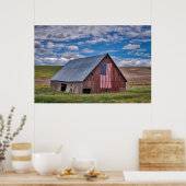 Barn met Amerikaanse vlag | Colfax, Washington Poster (Keuken)