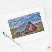Barn met Amerikaanse vlag | Colfax, Washington Rechthoekige Sticker (Envelop)