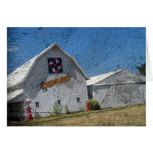 Barn met Corn en een Barn Quilt (Voorkant Horizontaal)
