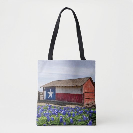 Barn met Texas Flag en Bluebonnets Canvas tas (Voorkant)