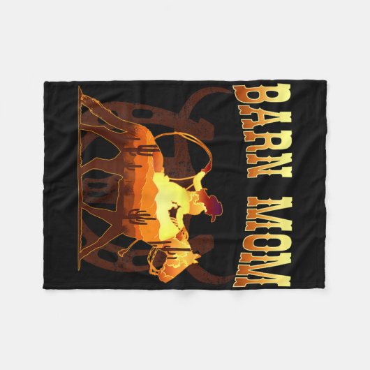 Barn Mom I Equestrian Horse Fan Fleece Deken (Voorkant (Horizontaal))