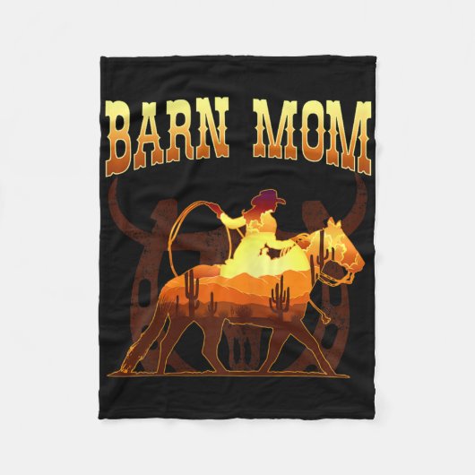 Barn Mom I Equestrian Horse Fan Fleece Deken (Voorkant)