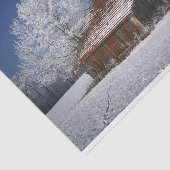 Barn omringd met winterbomen tissuepapier (Detail)