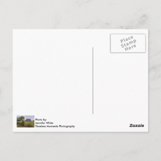 Barn op een heuvel briefkaart (Achterkant)