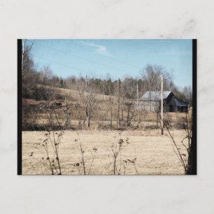 Barn op een heuvel briefkaart