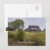 Barn op een heuvel briefkaart (Voorkant / Achterkant)