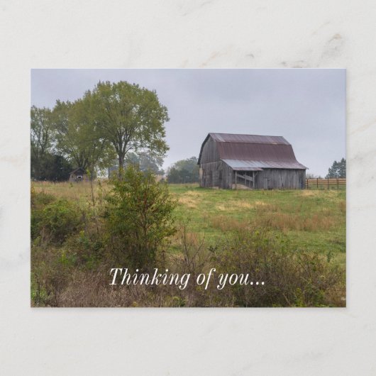 Barn op een heuvel briefkaart (Voorkant)