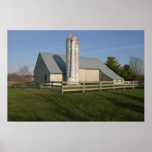 Barn op Sunrise Poster