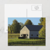 Barn op volbloed boerderij bij zonsopgang, briefkaart (Voorkant / Achterkant)